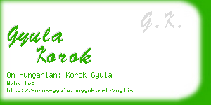gyula korok business card